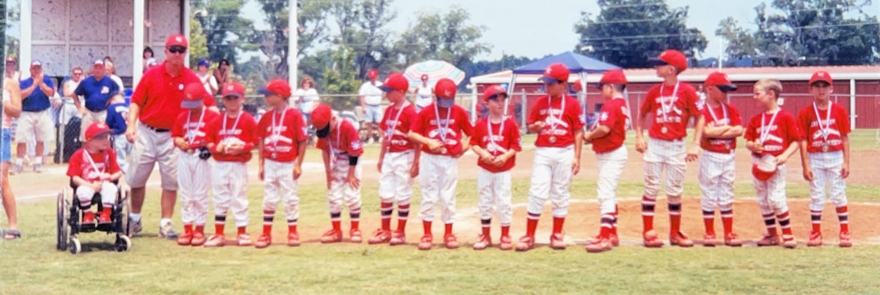 Trip Block and teammates lines up for a group photo