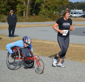 Trip Block in a wheelchair race